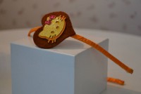 Bandolete laranja forrada, com Hello Kitty